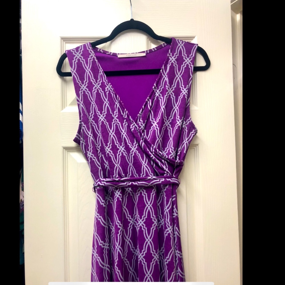 Purple wrap dress